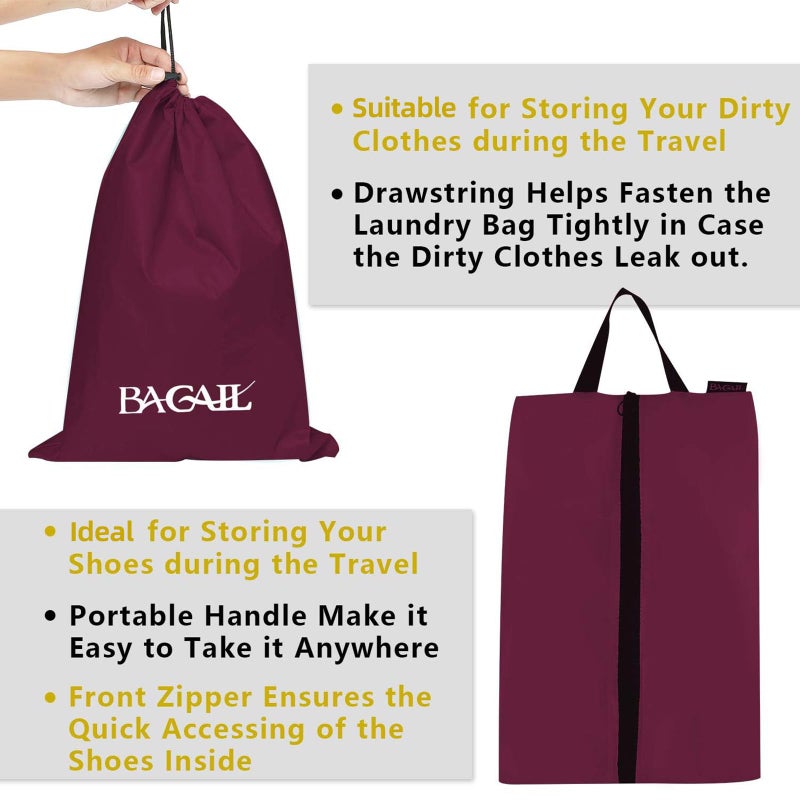 BAGAIL 8 Set/9 Set Packing Cubes Luggage Packing Organizer for Travel, Suitcase Packing Bags for Travel Accessories(Burgundy, 8 Set) - Image 4